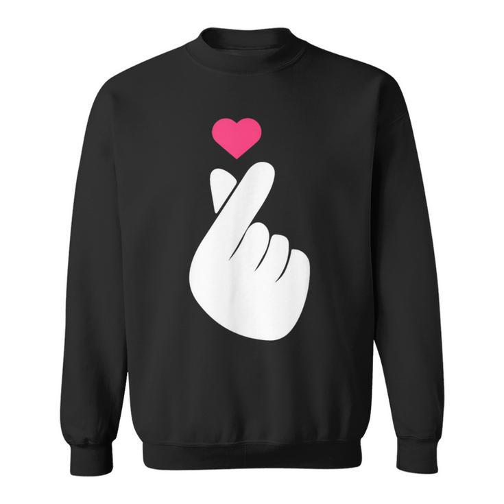 Finger Heart Korean Hand Symbol K-Pop Love Saranghae Sweatshirt