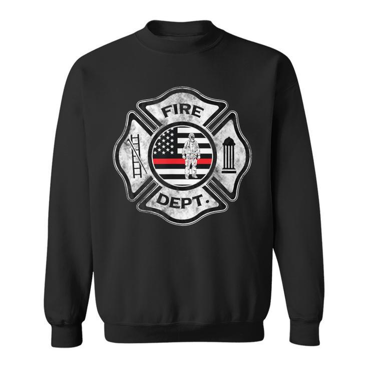 Firefighter Fireman Maltese Cross Thin Red Line Sweatshirt