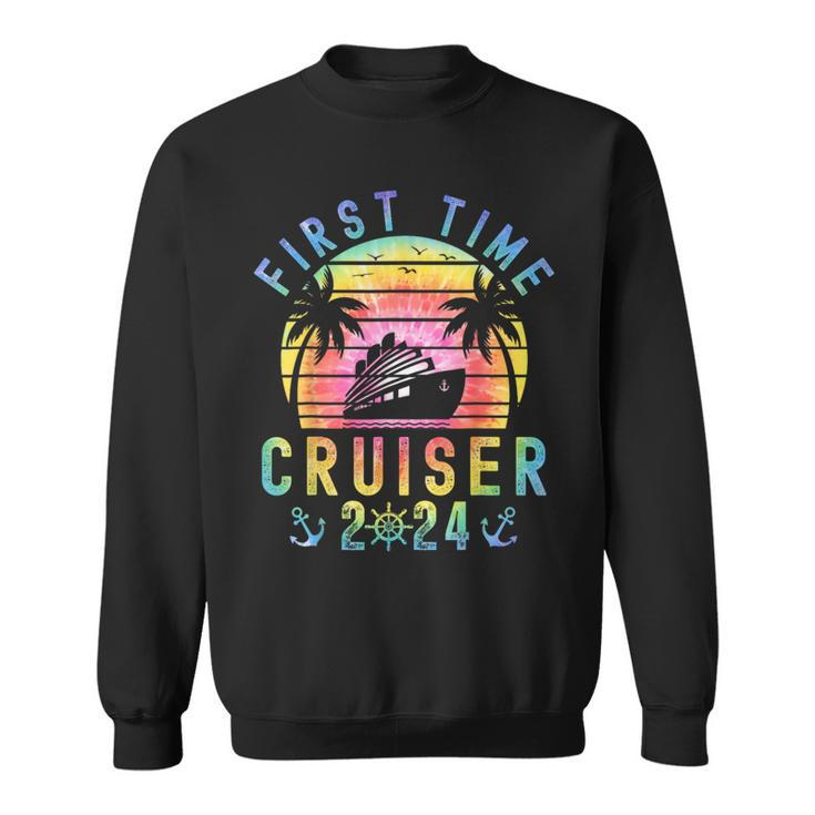 First Time Cruiser 2024 Retro Cruise Family Friend Vacation Sweatshirt