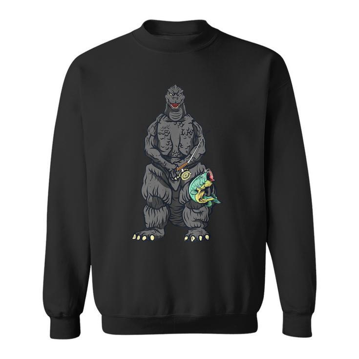 Fishing Japanese Movie Dinosaur Monster Fisherman Sweatshirt