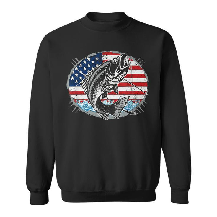 Fishing Lovers American Flag Sweatshirt