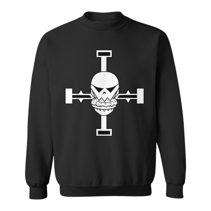 Fitness Sweatshirt für Herren mit Totenkopf und Hanteln Motiv, Kraftsport Tee
