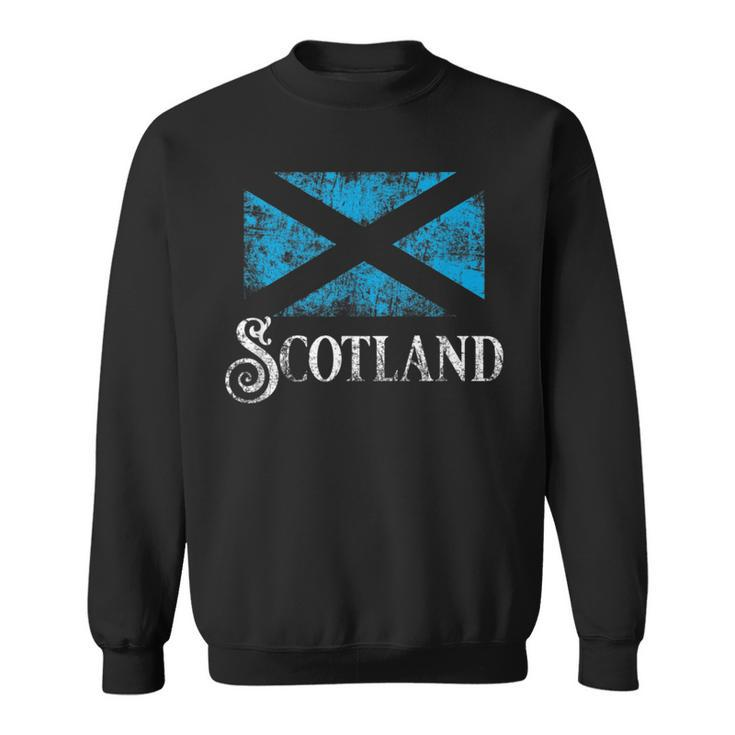 Flag Of Scotland Scottish Pride Flag Vintage Distressed Sweatshirt