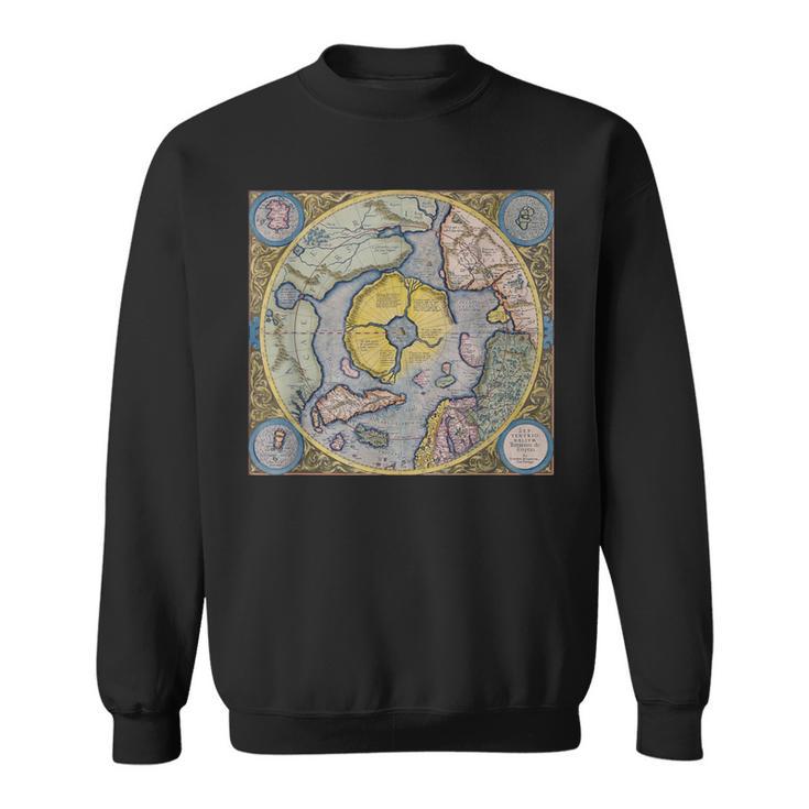 Flat Earth Antique Map Sweatshirt