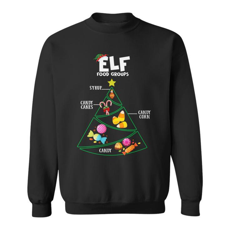 Food Groups Elf Buddy Christmas Pajama Xmas Sweatshirt