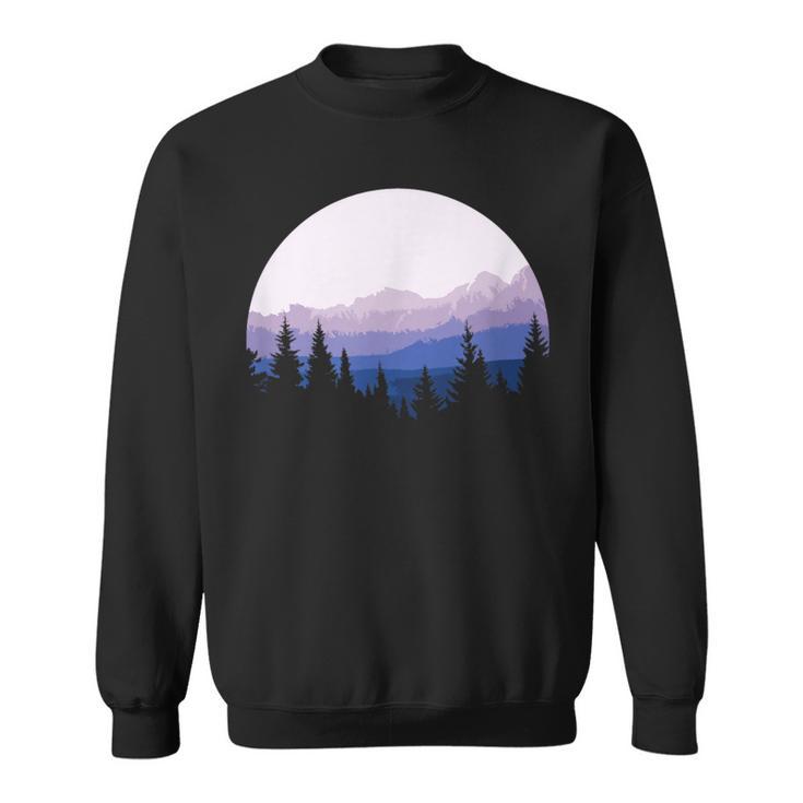 Forest Scene Mountain Silhouette Sweatshirt