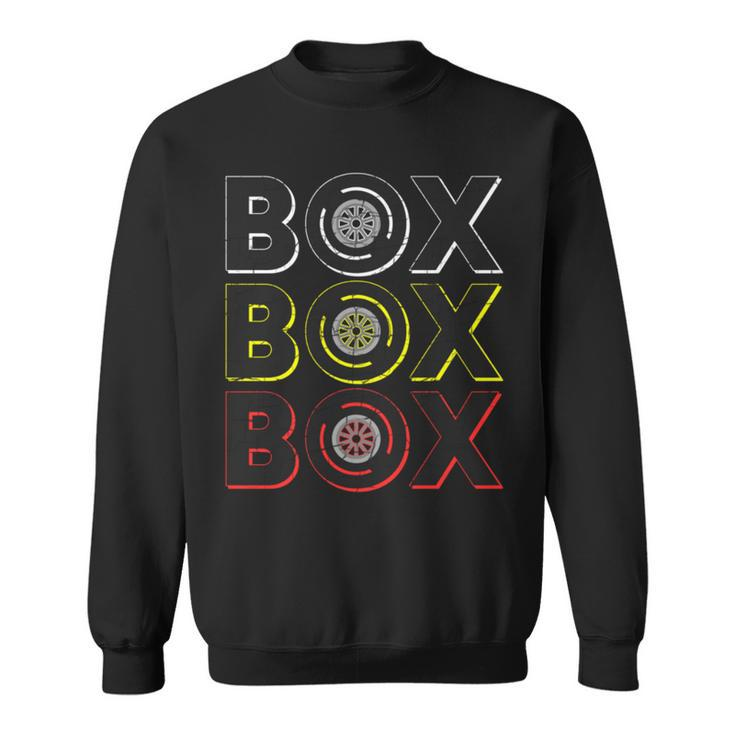 Formula Racing Car Box Box Box Radio Call To Pit Box Vintage Sweatshirt