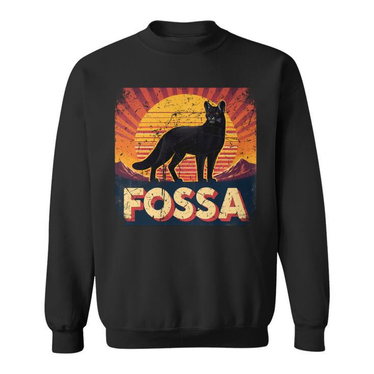 Fossa Retro Vintage Sunset Lover Of Fossa Animal Sweatshirt