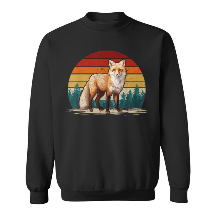 Fox Lover Retro Style Distressed Vintage Fox Sweatshirt