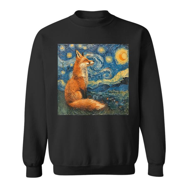 Fox Van Gogh Style Starry Night Sweatshirt