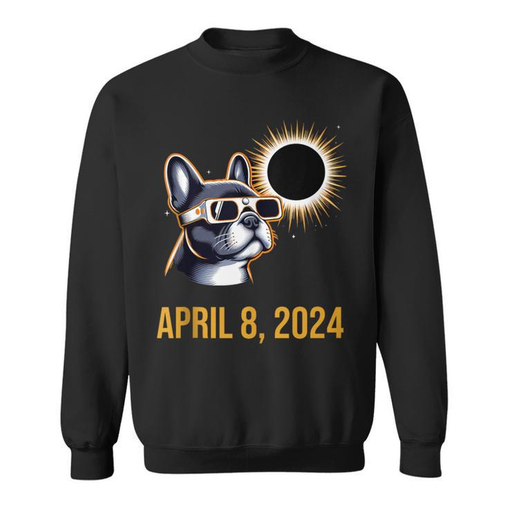 French Bulldog America 2024 Total Solar Eclipse Accessories Sweatshirt