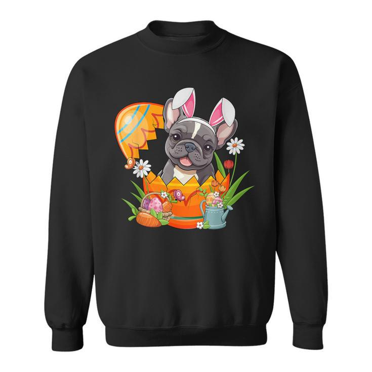 French Bulldog Rabbit Ears Easter Egg Pet Owner Women Sweatshirt