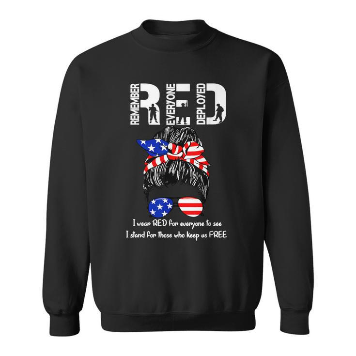 On Friday We Wear Red Military Support Troops Sweatshirt