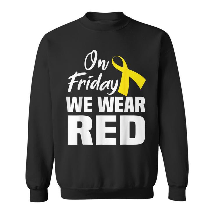 On Friday We Wear Red Support Deployed Sodier Yellow Ribbon Sweatshirt