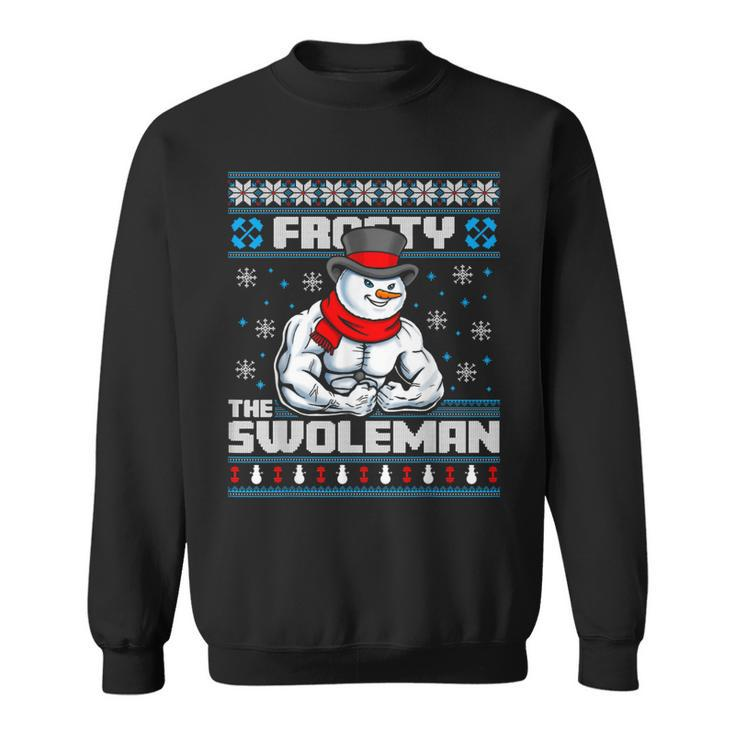 Frosty Swoleman Christmas Workout Gym Weight Lifting Sweatshirt - Thegiftio