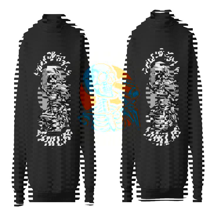 Fuelled By Soda Painkillers Chronic Pain Spoonie Black Sweatshirt