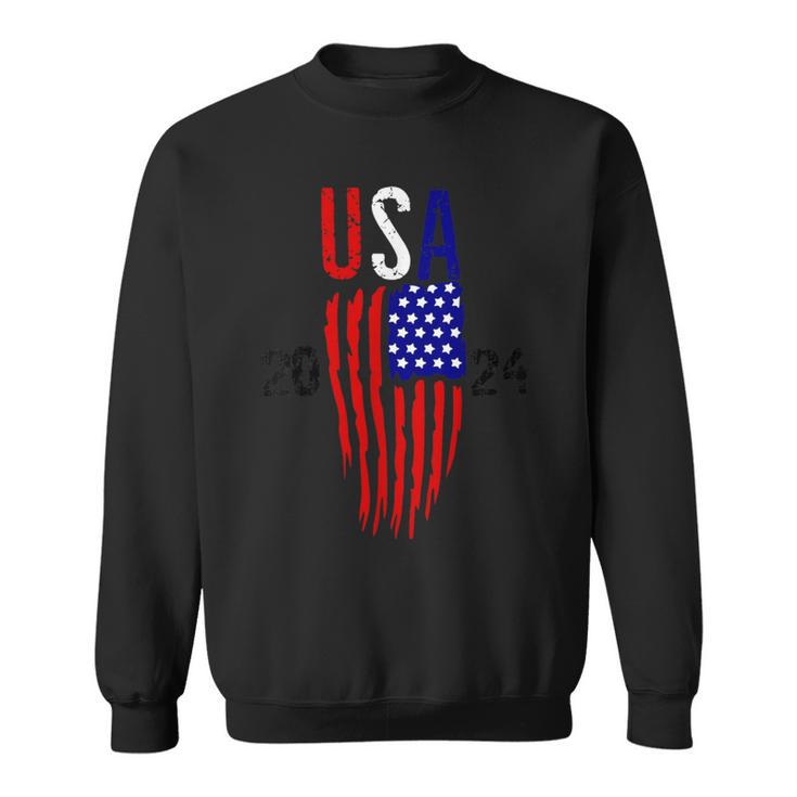 Fun Distressed American Flag Of 4 Sweatshirt