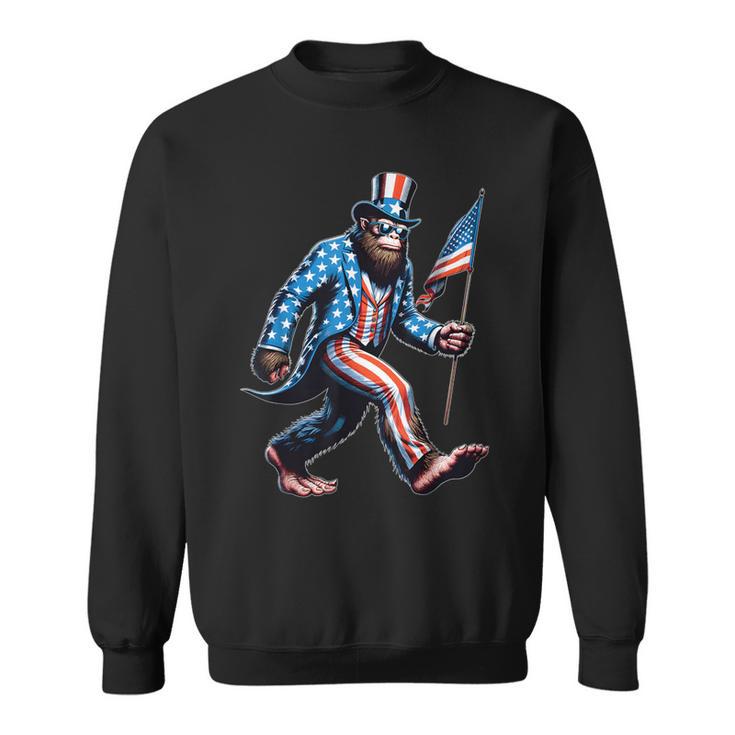 4Th Of July Bigfoot Sasquatch American Flag Patriotic Sweatshirt