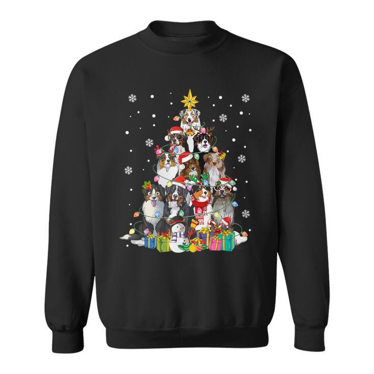 Australian Shepherd Dog Christmas Tree Xmas Pajamas Sweatshirt