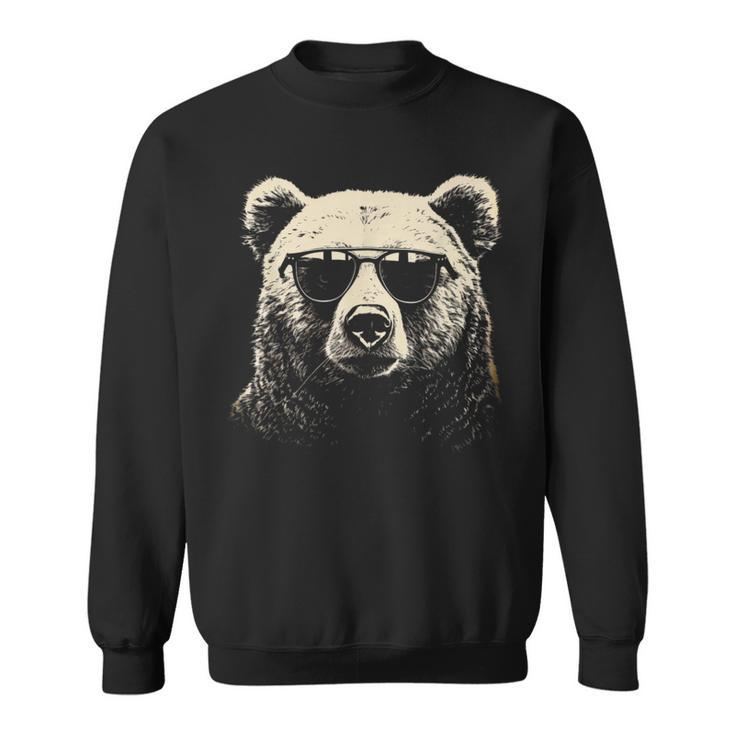 Bear Cool Stencil Punk Rock Sweatshirt