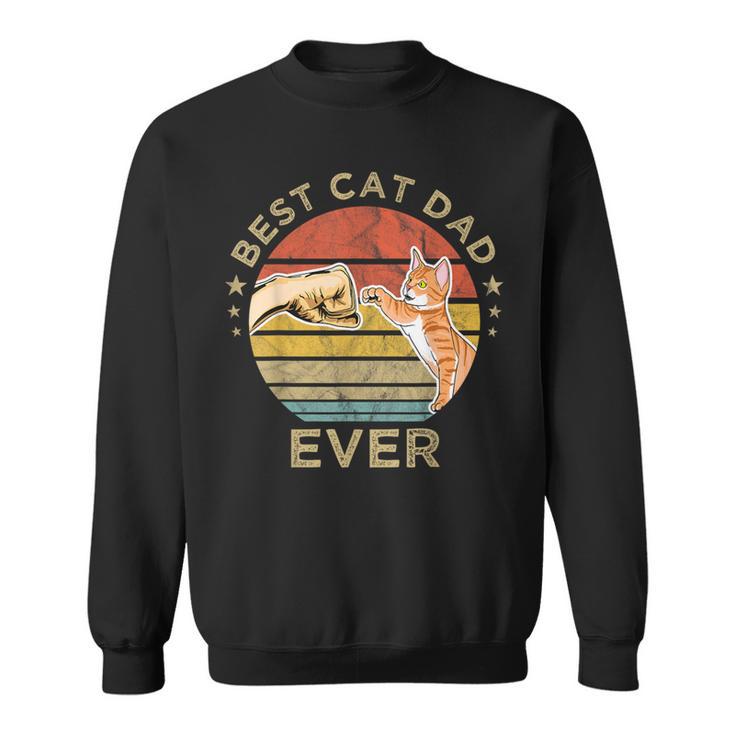 Best Cat Dad Ever Vintage Retro Daddy Father's Day Sweatshirt