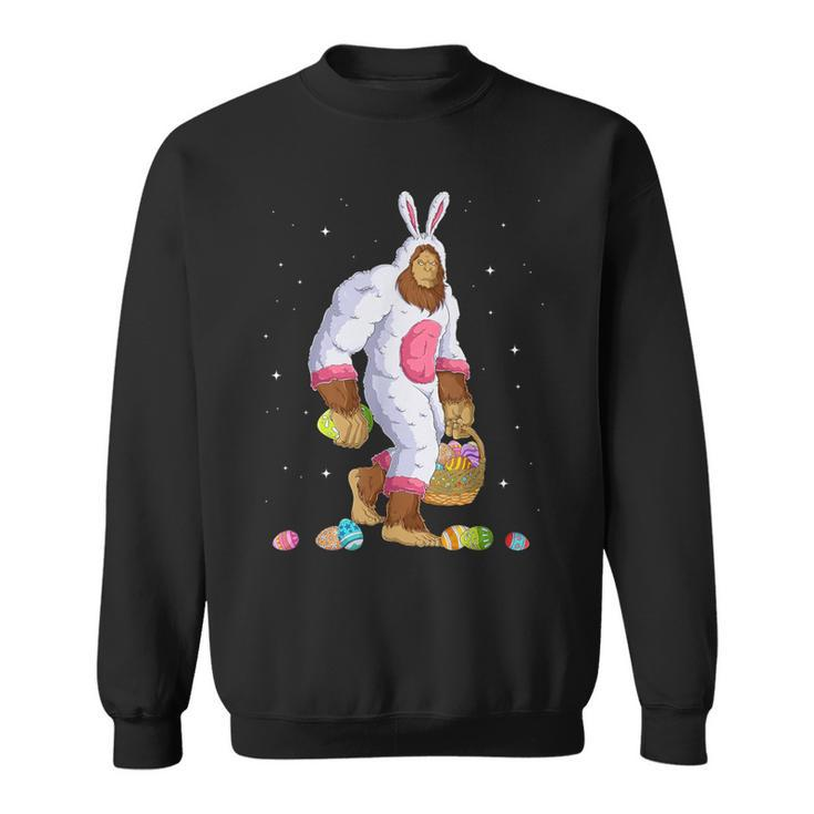 Bigfoot Sasquatch Happy Easter Bunny Eggs Sweatshirt
