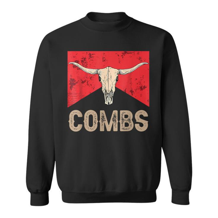 Combs Country Music Western Cow Skull Cowboy Sweatshirt