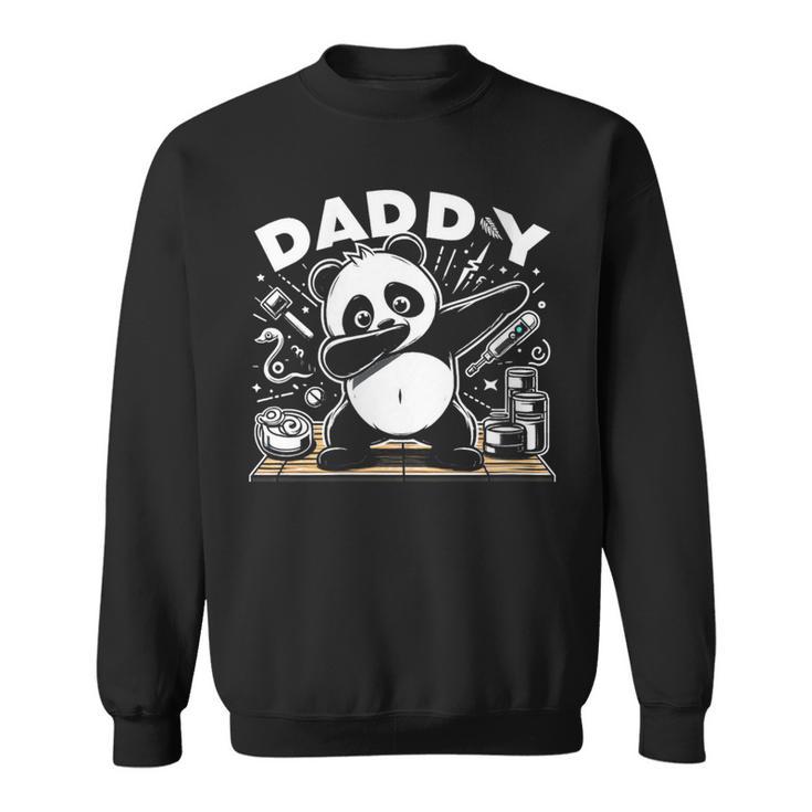 Cute Dabbing Panda Dad Daddy Bear Father s Day Dance Long Sleeve T Shirt Seseable UK