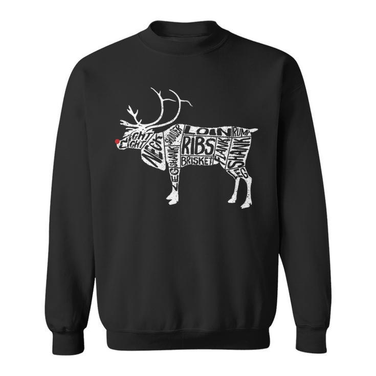 Deer  Hunters Cuts Meat Rudolph Reindeer Sweatshirt