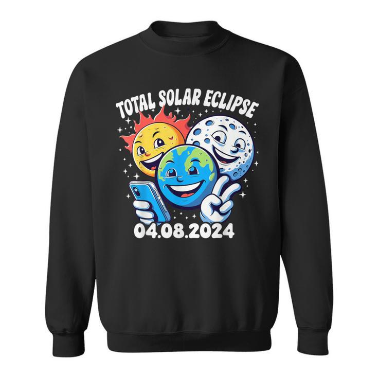 Earth Moon Sun Total Solar Eclipse April 8 2024 Sweatshirt
