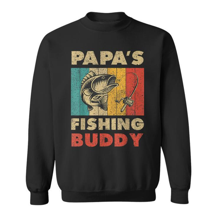 Fishing Papa's Fishing Buddy Vintage Fishing Sweatshirt