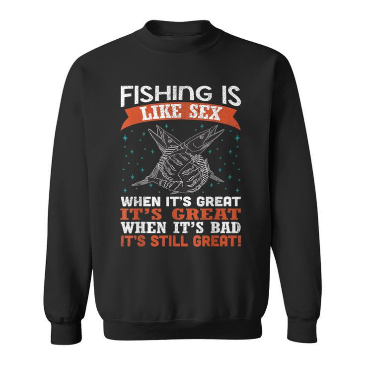 Fishing Is Like Sex Fisherman Quote Women Sweatshirt