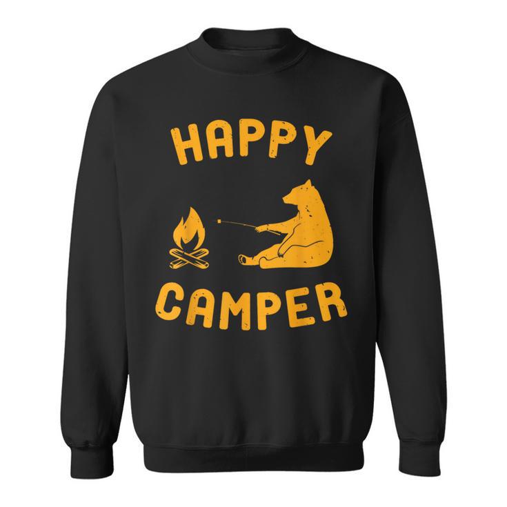 Happy Camper With Bear And Bonfire Sweatshirt