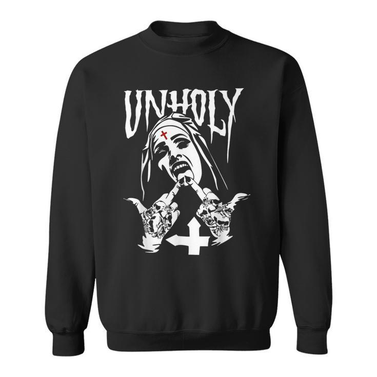 Horror Unholy Nun Occult Gothic Satanic Nun Tattoos Sweatshirt