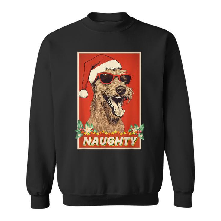 Irish Terrier Christmas Naughty Vintage Sweatshirt