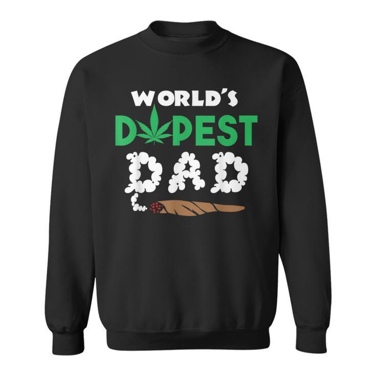 Marijuana Leaf World's Dopest Dad Weed Cannabis Sweatshirt