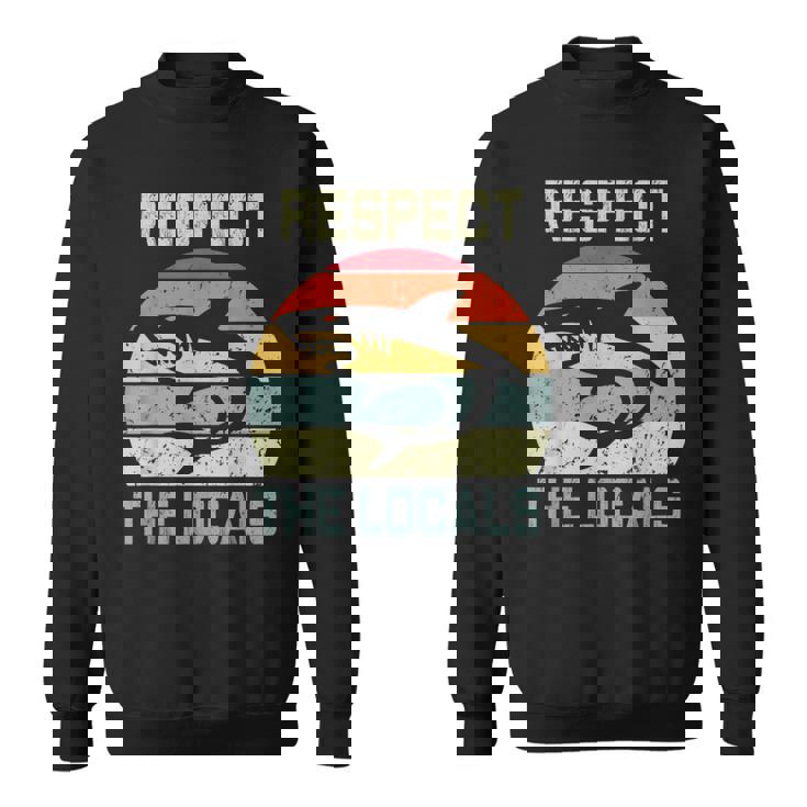 Men's Respect The Locals Shark Love Cool Couple Sweatshirt