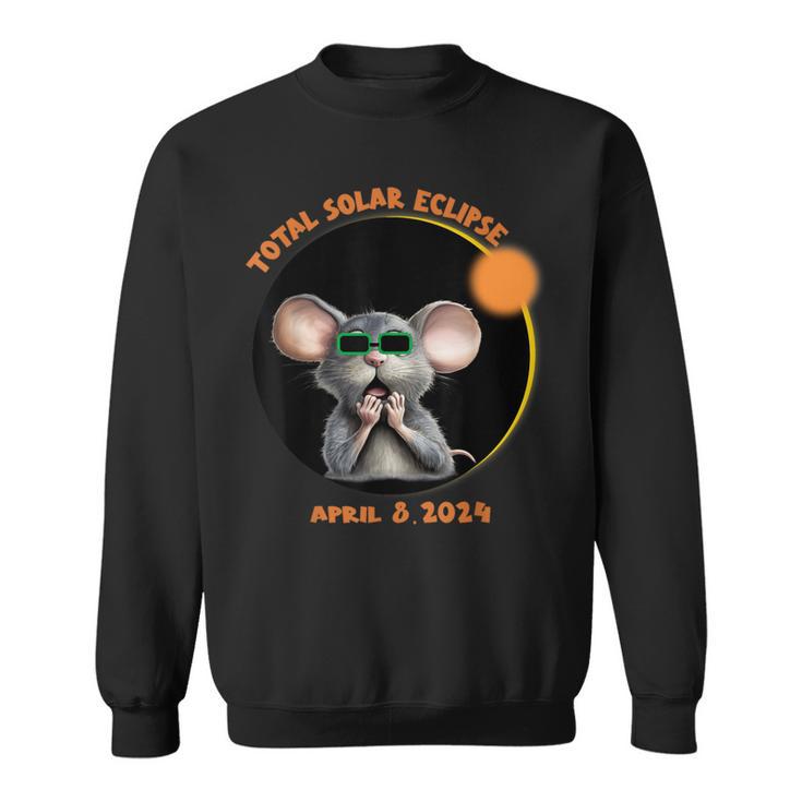 Mouse Watching Total Solar Eclipse 2024 Sweatshirt