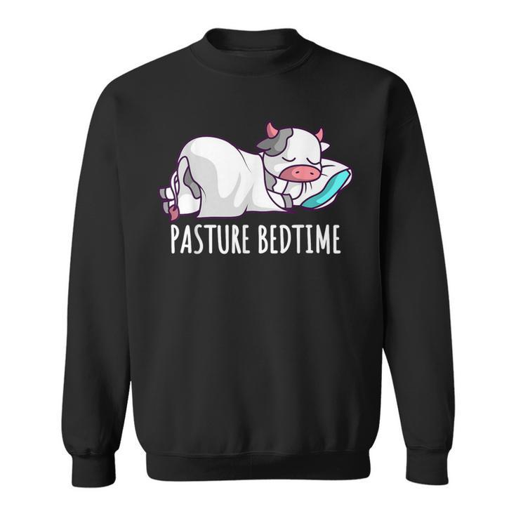 Pasture Bedtime Cute Cow Sleeping Pajamas Pjs Napping Sweatshirt