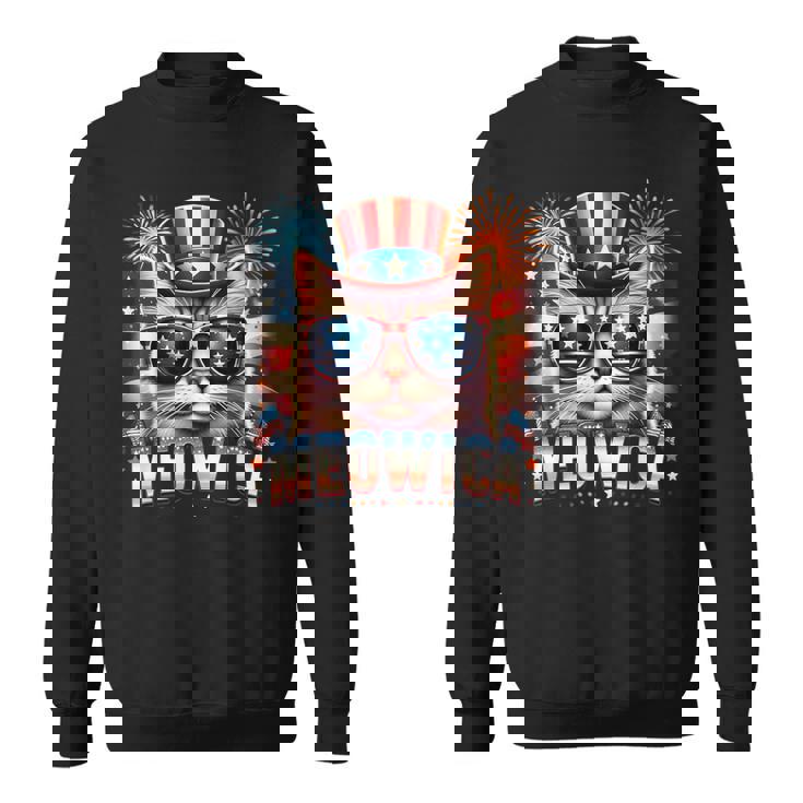 Patriotic Kitty Cat 4Th Of July Firework Cat Meowica Sweatshirt