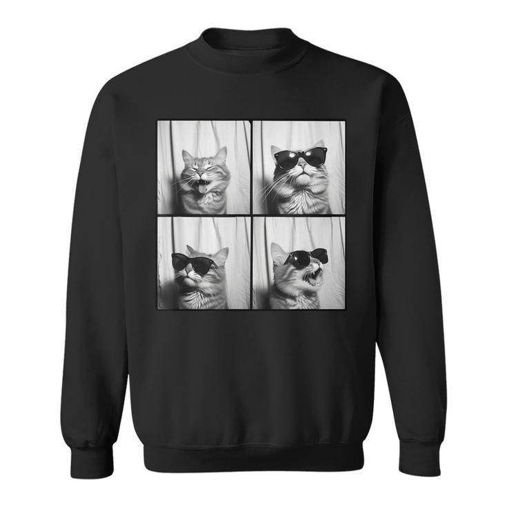 Photobooth Cat Selfie Photostrip Cute Laugh Cat Lover Sweatshirt