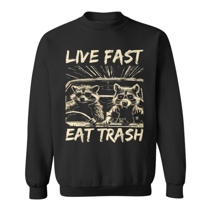 Raccoon Live Fast Eat Trash Street Cats Squad Sweatshirt