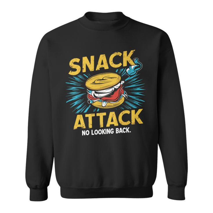 Slogan Snack Attack No Looking Back Sweatshirt