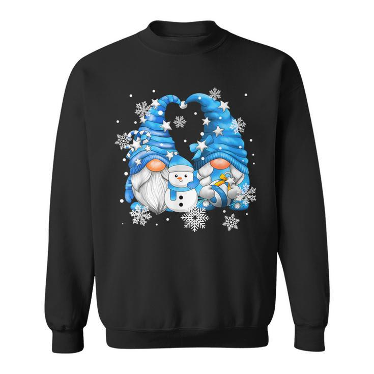 Snowman Gnomies With Snowflakes Cute Winter Gnome Sweatshirt