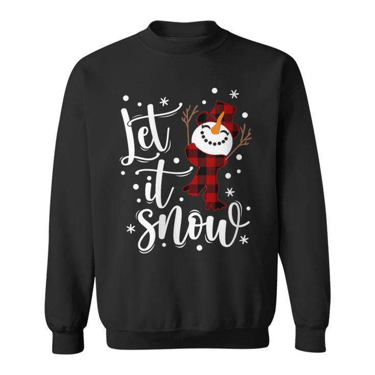 Snowman Let It Snow Snowflakes Merry Christmas Sweatshirt