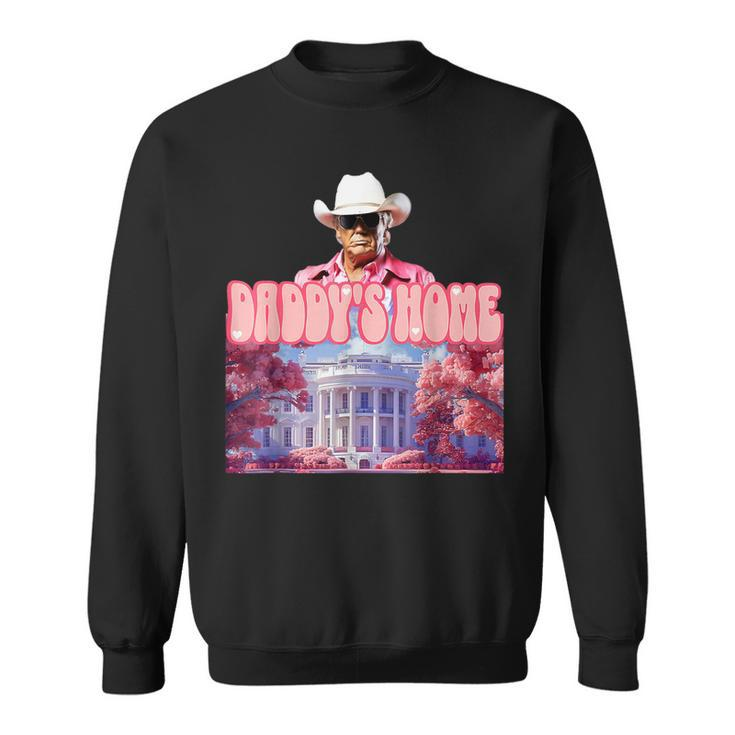 Trump Pink Cowboy Take America Back 2024 Daddy's Home Sweatshirt