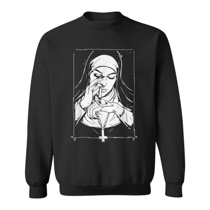 Unholy Drug Nun Costume Dark Satanic Essential Horror Sweatshirt