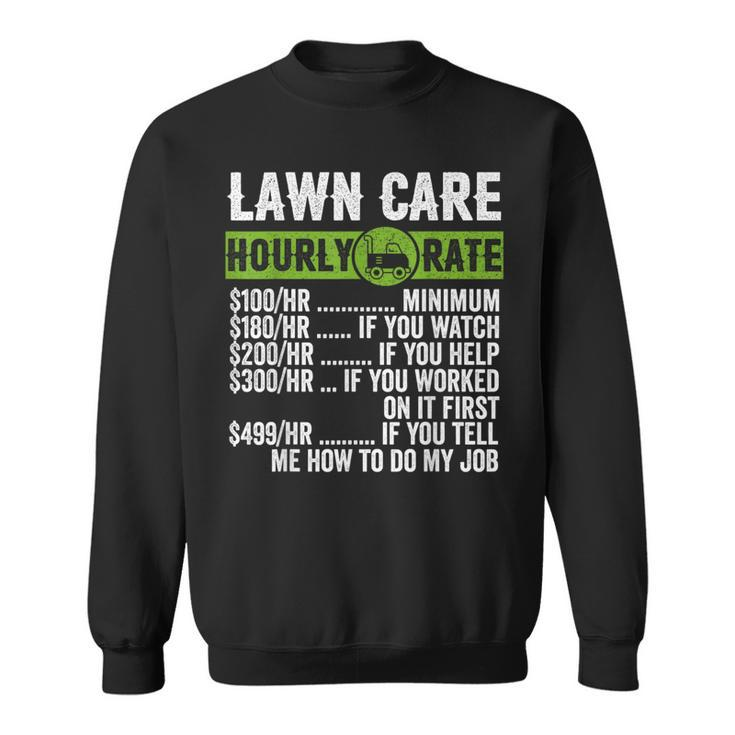 Vintage Landscaper Law Mowing Hourly Rate Mens Sweatshirt