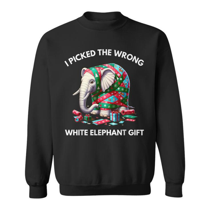 White Elephant Wrapped Elephant Dumb Sweatshirt