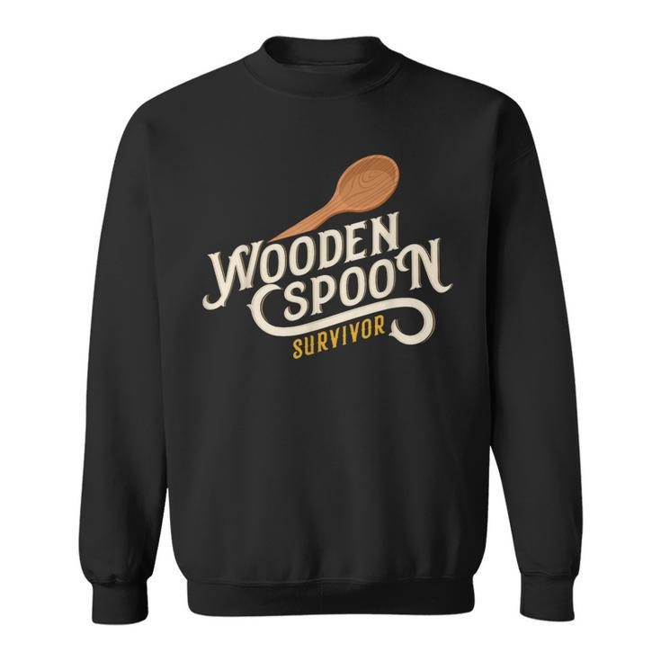 Wooden Spoon Survivor Vintage Retro Humor Sweatshirt